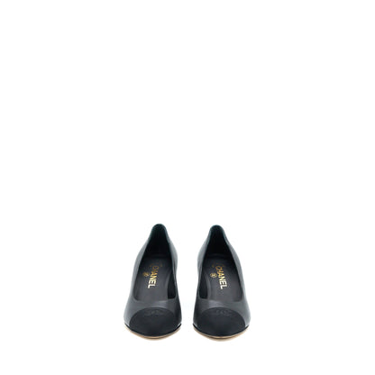 Chanel Size 36 CC Logo Heels With Pearl Black