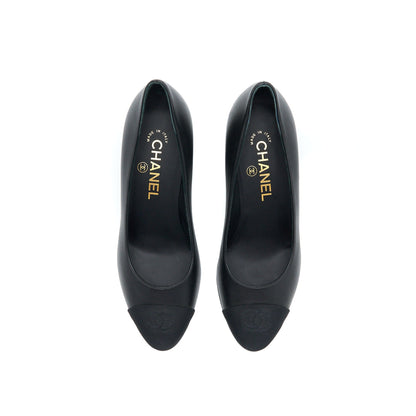 Chanel Size 36 CC Logo Heels With Pearl Black