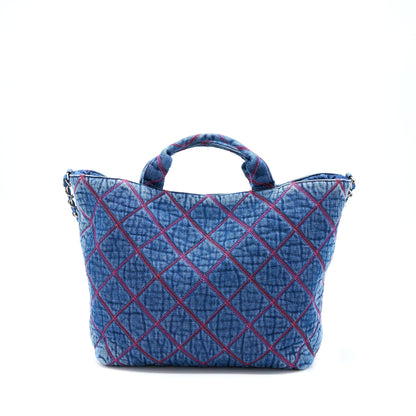 Chanel COCO Beach Denim Tote Bag SHW (Microchip)