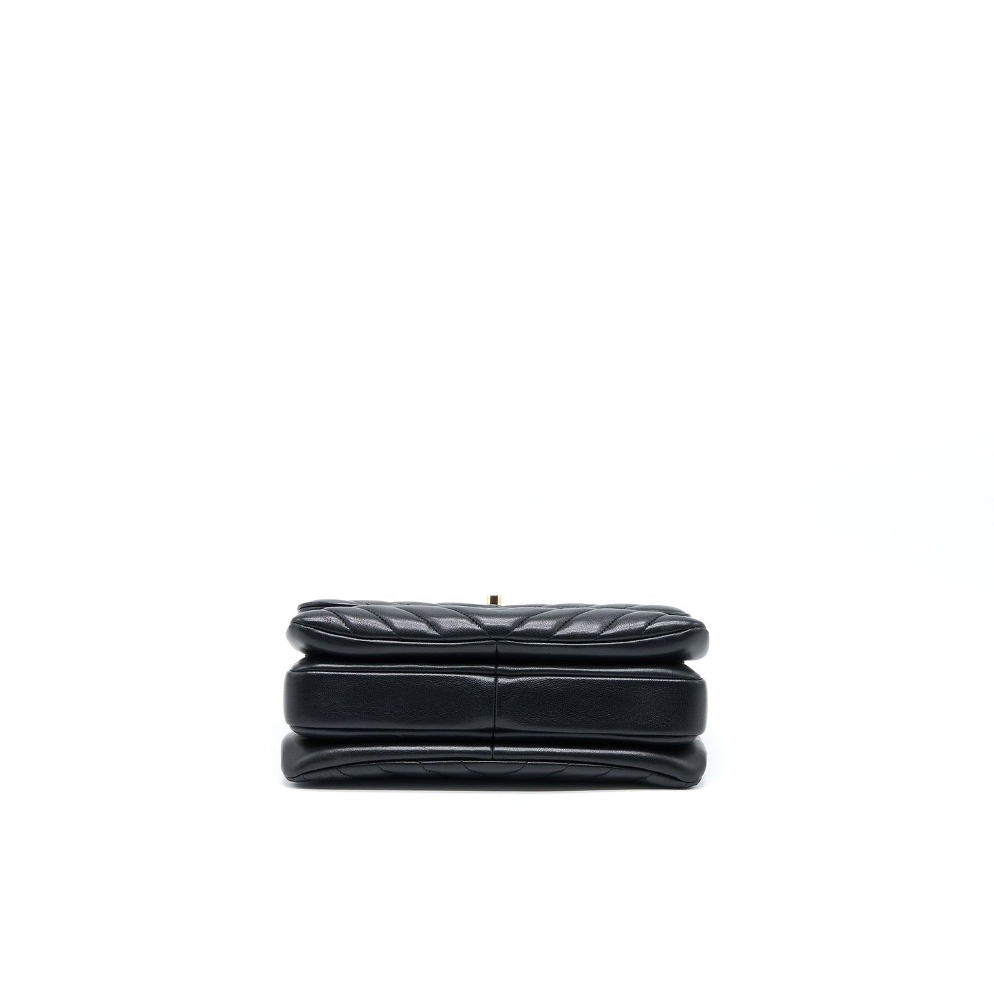 Chanel Chevron Trendy CC Top Handle Flap Bag Lambskin Black LGHW