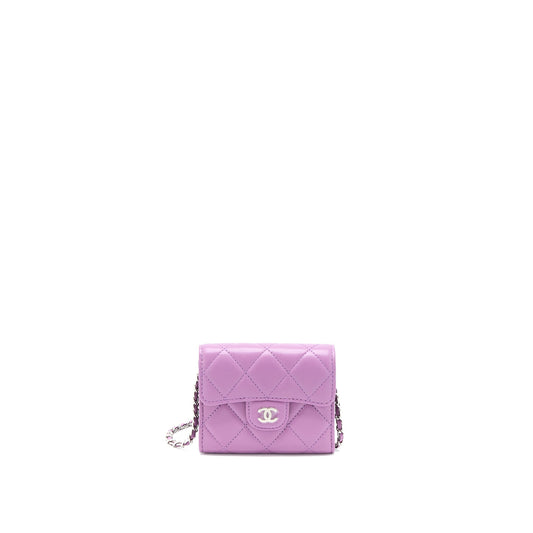Chanel Clutch On Chain Lambskin Purple SHW