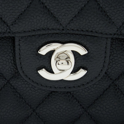 Chanel Small Classic Flap Bag Caviar Black SHW(Microchip)