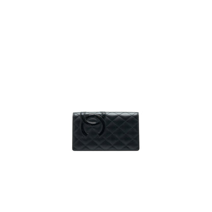 CHANEL Cambon Line Bifold Long Wallet Black