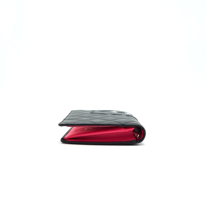 CHANEL Cambon Line Bifold Long Wallet Black