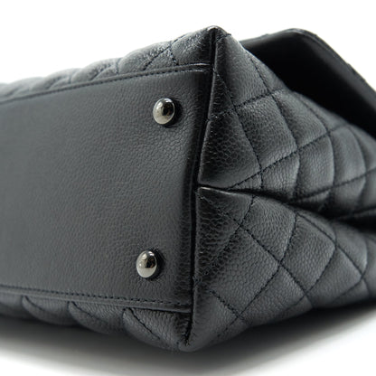 Chanel Coco Handle Small Flap Bag Grained Calfskin & Black Metal