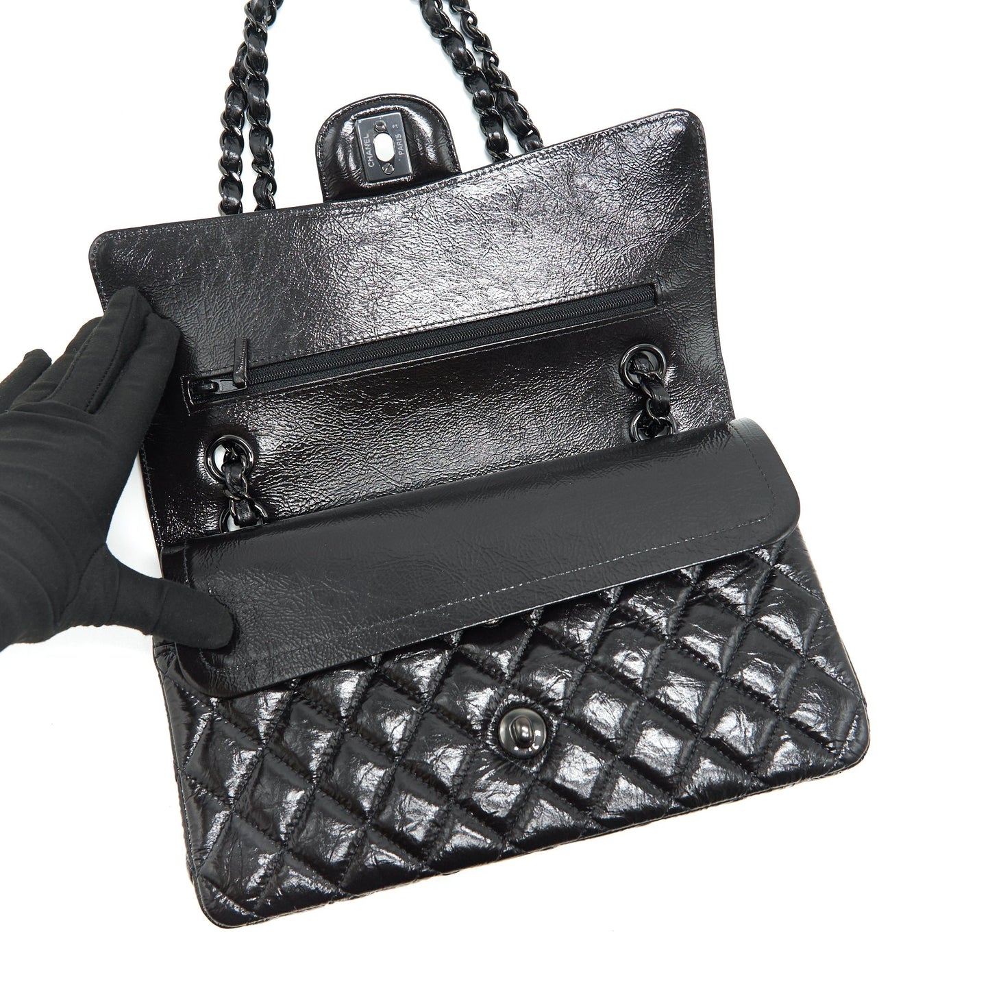 Chanel Medium Classic Double Flap Bag Shiny Crumpled Calfskin