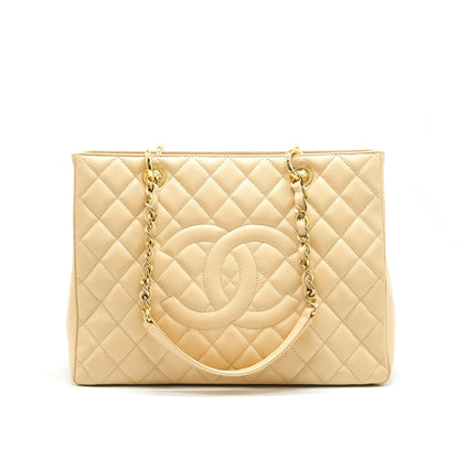 CHANEL CAVIAR GRAND SHOPPING TOTE GST BEIGE