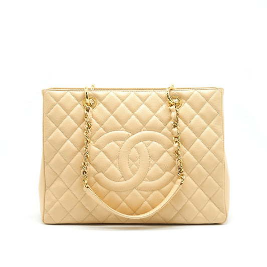 CHANEL CAVIAR GRAND SHOPPING TOTE GST BEIGE