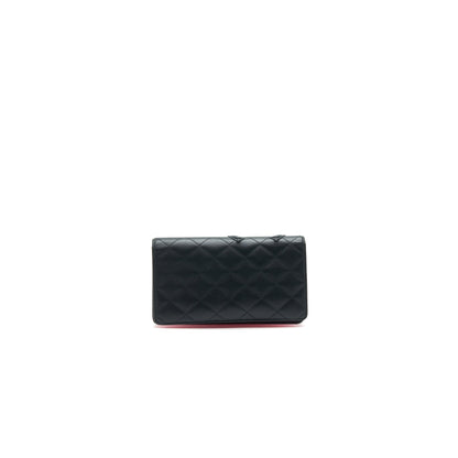 CHANEL Cambon Line Bifold Long Wallet Black