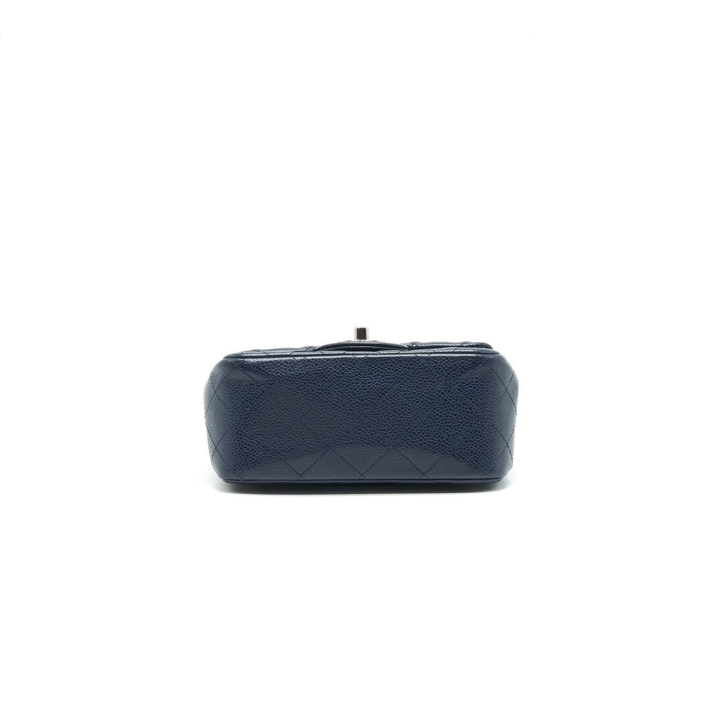 Chanel Mini Square Caviar Navy SHW serial 18