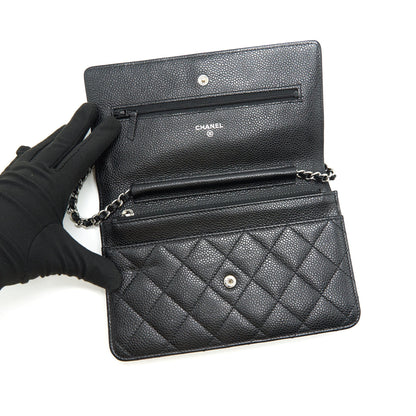 Chanel Caviar Wallet on Chain Black SHW