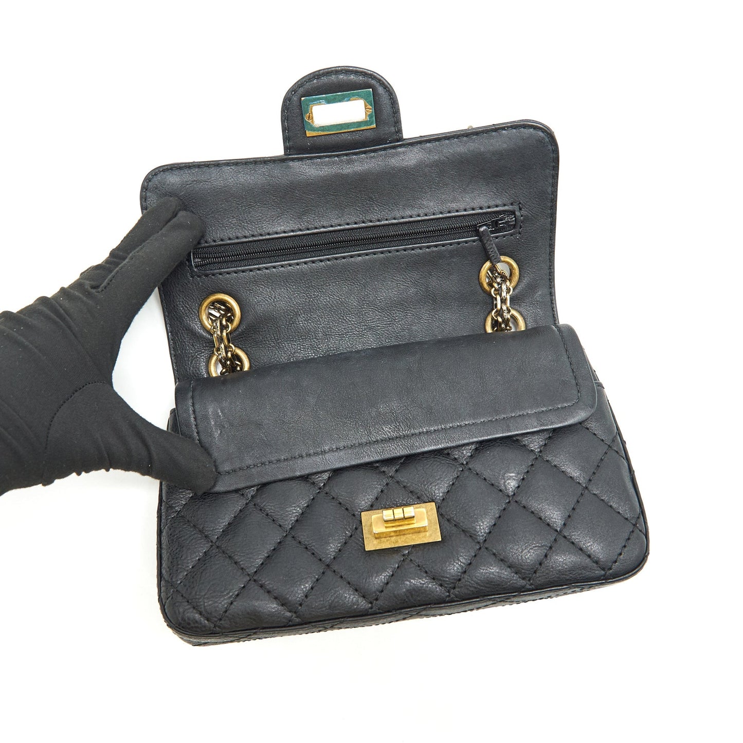 Chanel Small 2.55 Handbag Black GHW Serial 23