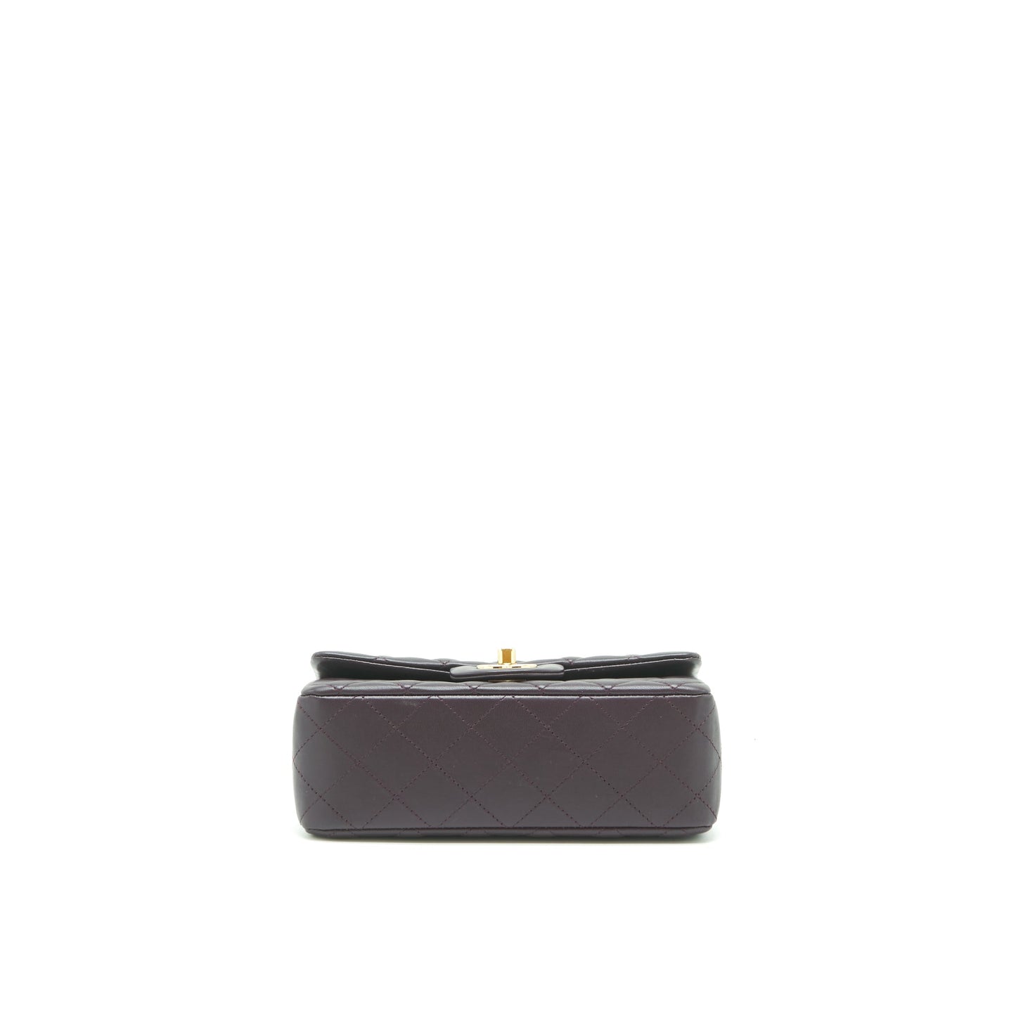 Chanel Mini rectangular Flap Bag lambskin 16B Dark Purple LGHW