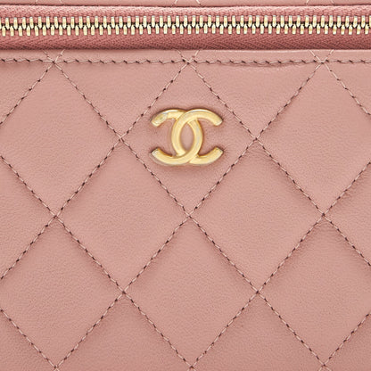 Chanel 21B Pearl Crush Long Vanity with Chain dark Pink GHW