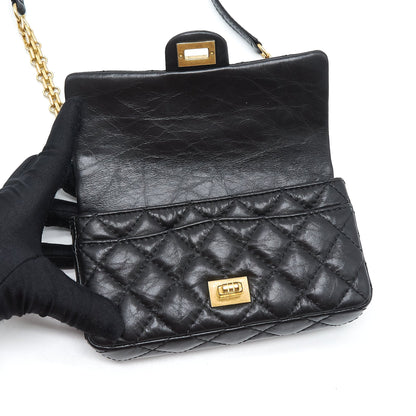 Chanel 2.55 Reissue mini waist Belt Bag black GHW