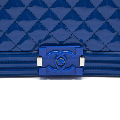 Chanel Medium Boy Chanel Patent leather Electric Blue with SHW