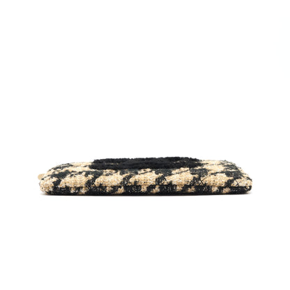 Chanel Tweed CC Logo Pouch Beige/Black