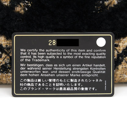 Chanel Tweed CC Logo Pouch Beige/Black