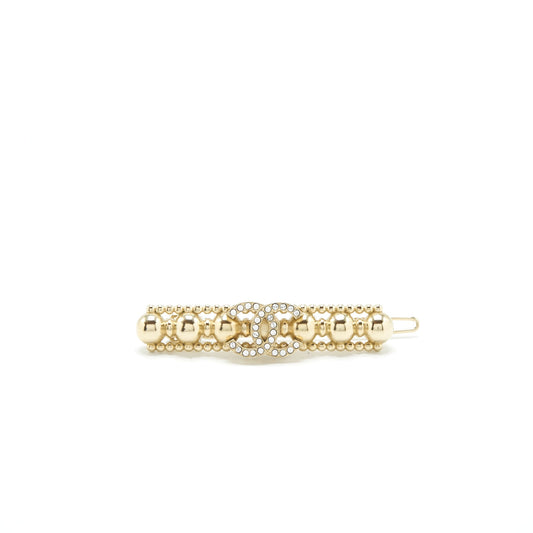 Chanel 22c hair clip light gold tone