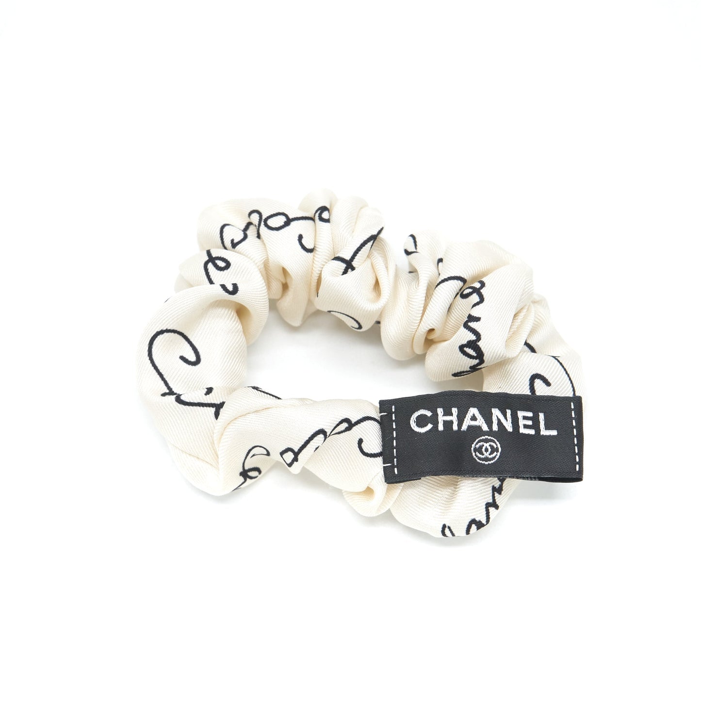 Chanel Silk Twill Hair accessory white and black