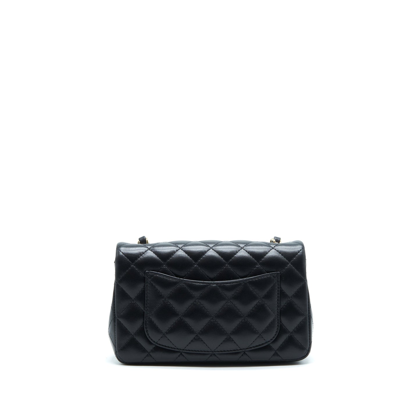 Chanel Mini Rectangular Flap Bag Lambskin Black LGHW(Microchip