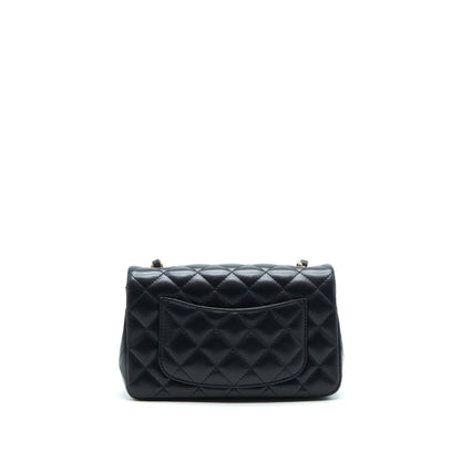Chanel Mini Rectangular Flap Bag Lambskin Black LGHW(Microchip