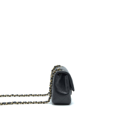 Chanel Mini Rectangular Flap Bag Lambskin Black LGHW(Microchip