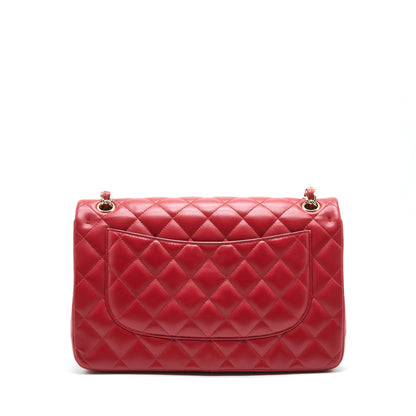 Chanel Classic Jumbo Double Flap Bag Lambskin Red LGHW