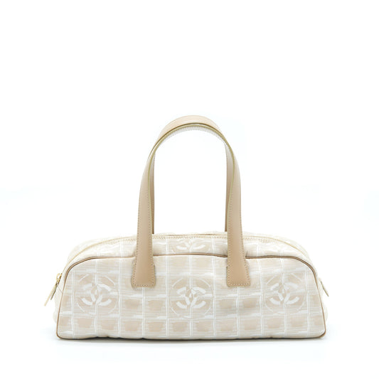 Chanel Vintage Travel Line Bowler Bag Canvas And Leather LGHW