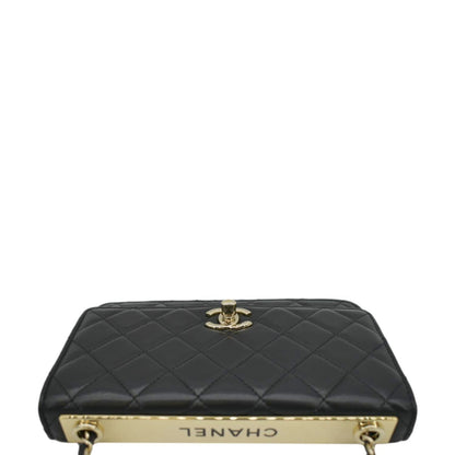 CHANEL Trendy CC Woc Lambskin Leather Crossbody Bag Black