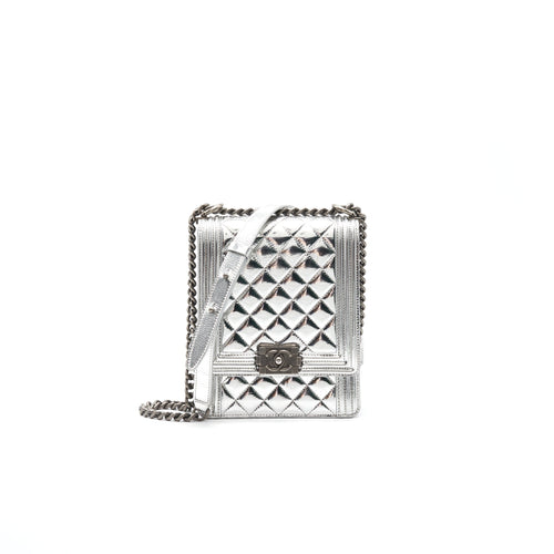 Chanel Boy Chanel Leboy Silver with Ruthenium Hardware
