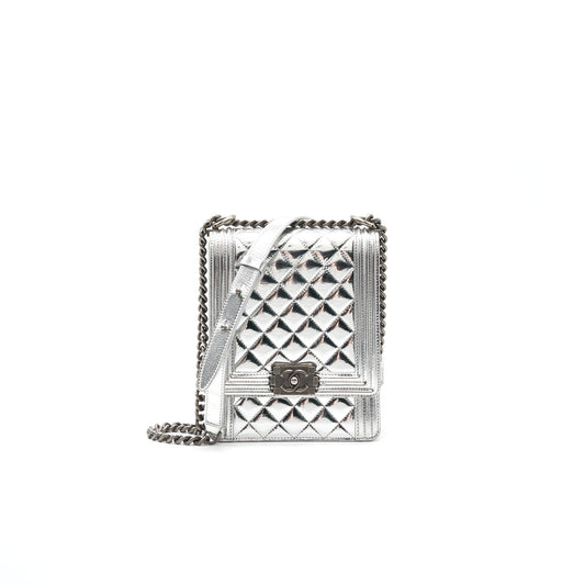 Chanel Boy Chanel Leboy Silver with Ruthenium Hardware