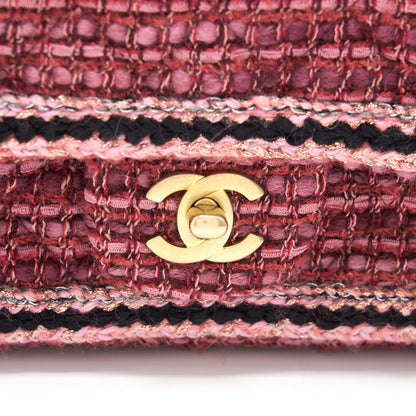 Chanel Tweed/Braid Classic Flap Mini Bag Pink