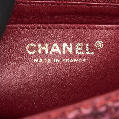 Chanel Tweed/Braid Classic Flap Mini Bag Pink