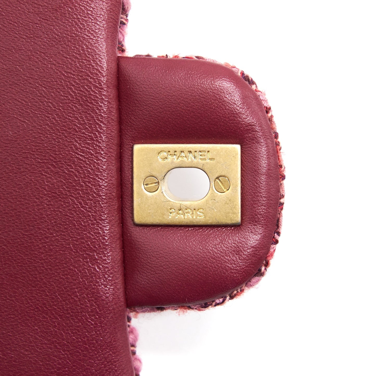 Chanel Tweed/Braid Classic Flap Mini Bag Pink