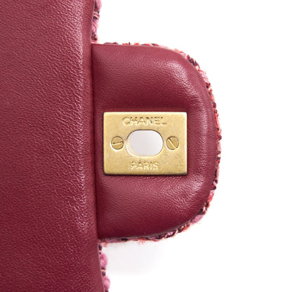Chanel Tweed/Braid Classic Flap Mini Bag Pink
