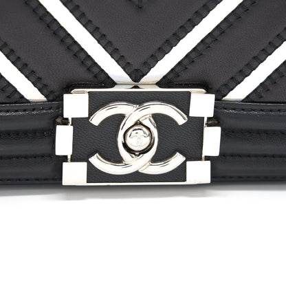Chanel Small Chevron Le boy Lambskin Black