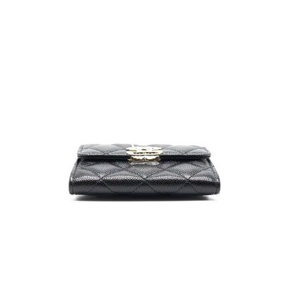 Chanel Caviar Small Flap Wallet With Chain