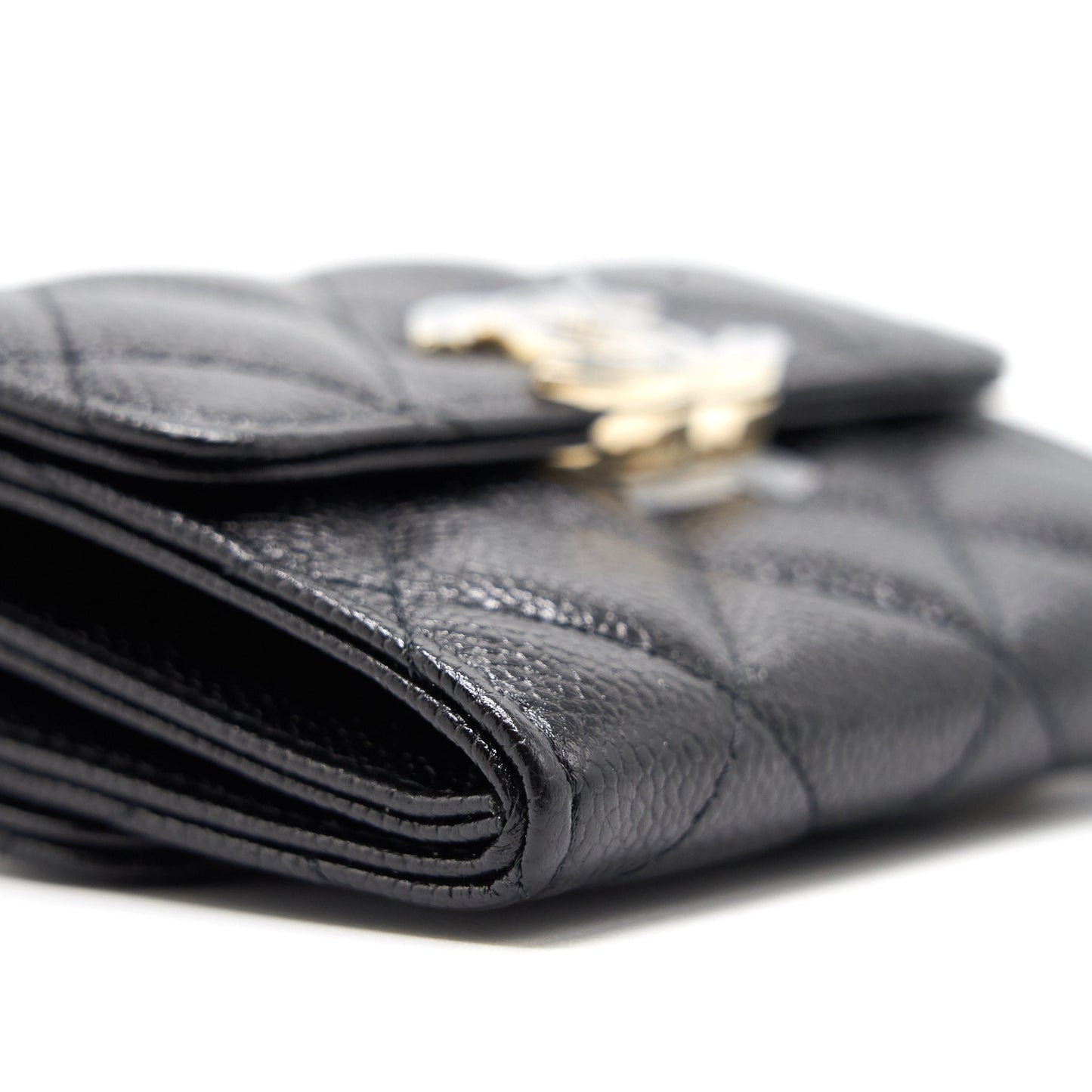 Chanel Caviar Small Flap Wallet With Chain