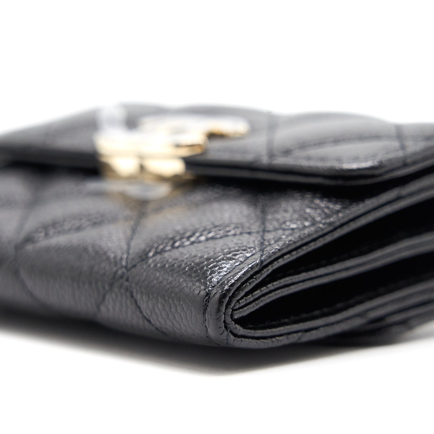 Chanel Caviar Small Flap Wallet With Chain