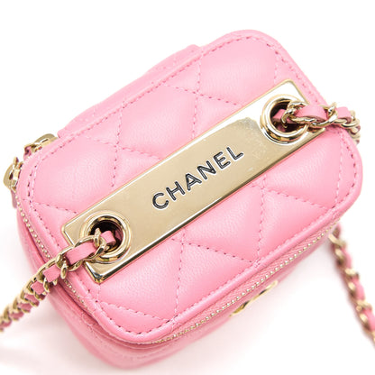 Chanel Small Vanity with Chain Pink