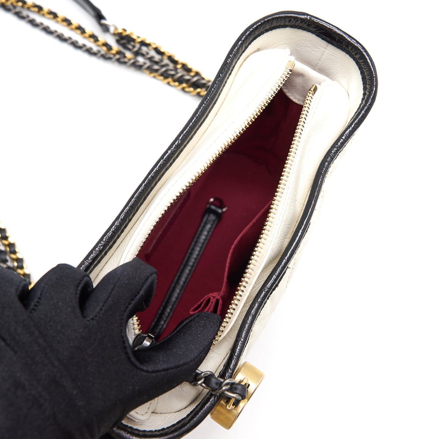 Chanel Small Gabrielle Hobo Bag White/ Black