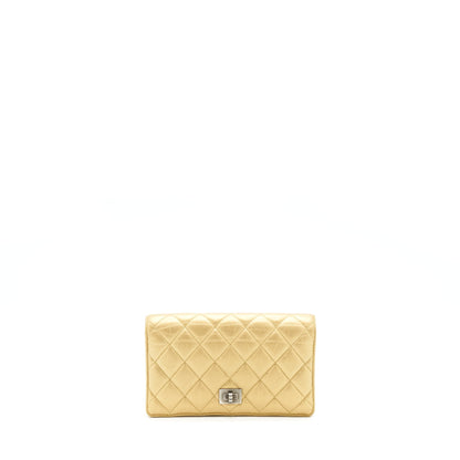 Chanel Quilted 2.55 Wallet Calfskin Gold Ruthenium Sliver Hardware