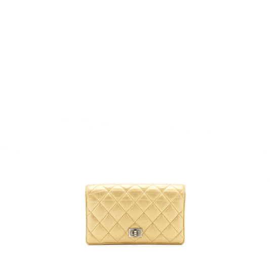Chanel Quilted 2.55 Wallet Calfskin Gold Ruthenium Sliver Hardware