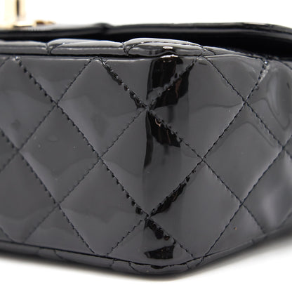 Chanel Mini Rectangular Flap Bag Patent Leather Black with LGHW