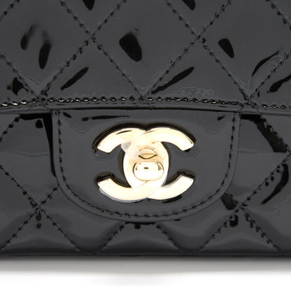 Chanel Mini Rectangular Flap Bag Patent Leather Black with LGHW