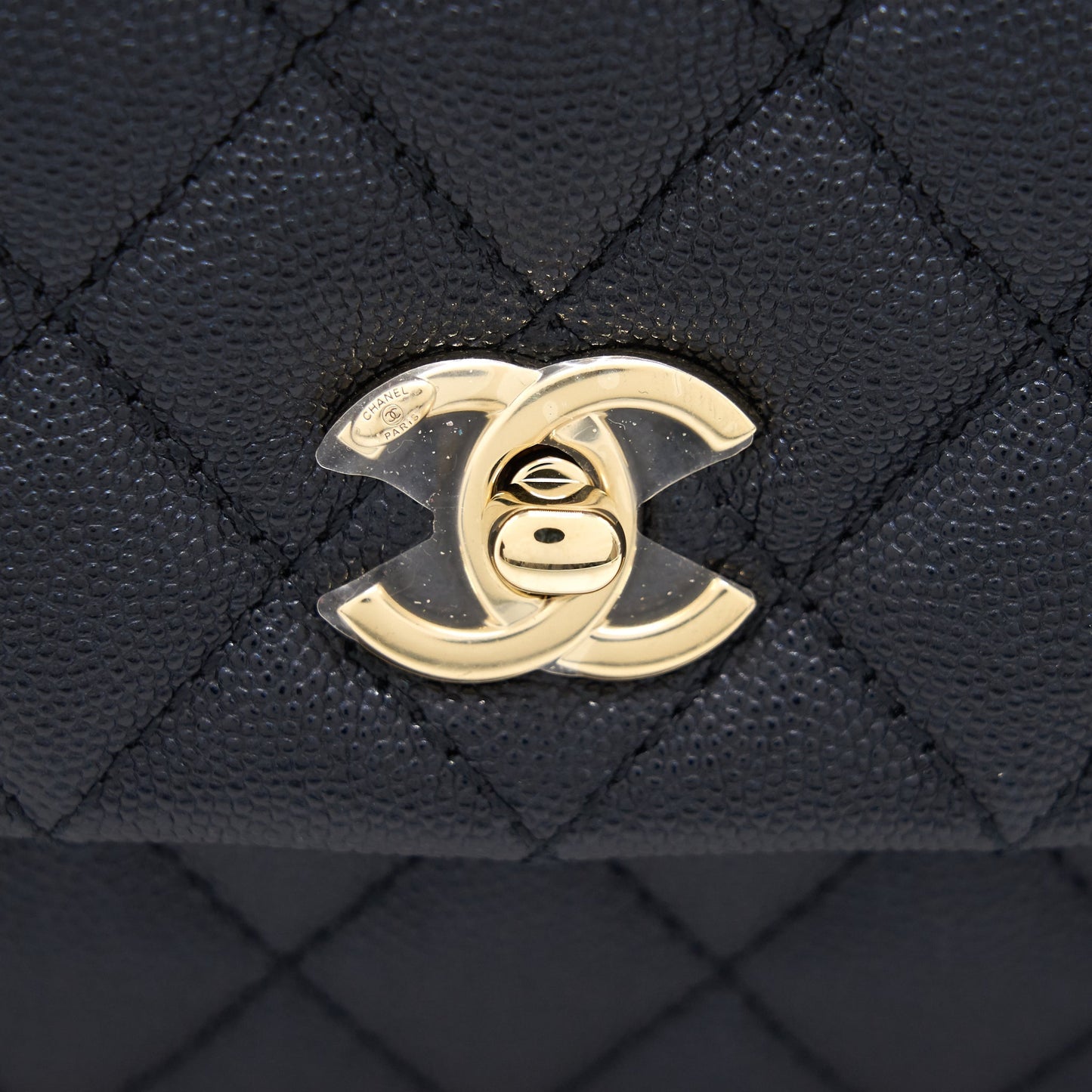 Chanel Mini Coco Handle Iridescent Navy LGHW