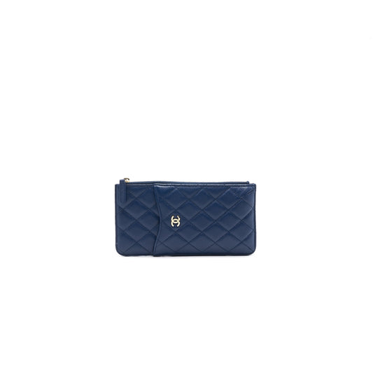 CHANEL PHONE POUCH CAVIAR NAVY BLUE