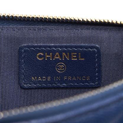 CHANEL PHONE POUCH CAVIAR NAVY BLUE