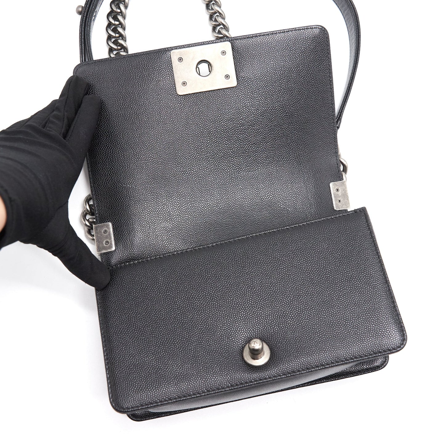 Chanel Small Leboy Cavier Black ruthenium Hardware